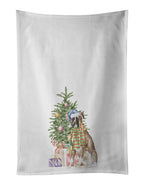 Boxer Christmas Presents and Tree Kitchen Towel Set of 2