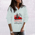 Cashmere Loose Women's Sweater with Zipper Collar