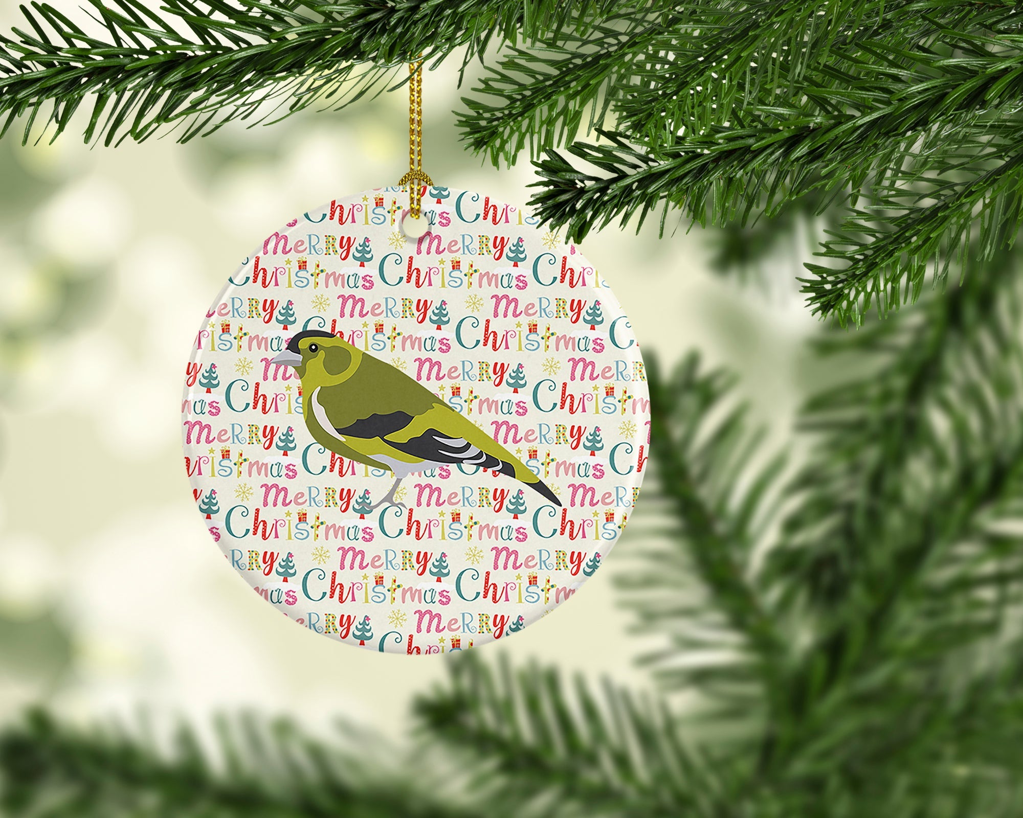 Siskin Christmas Ceramic Ornament