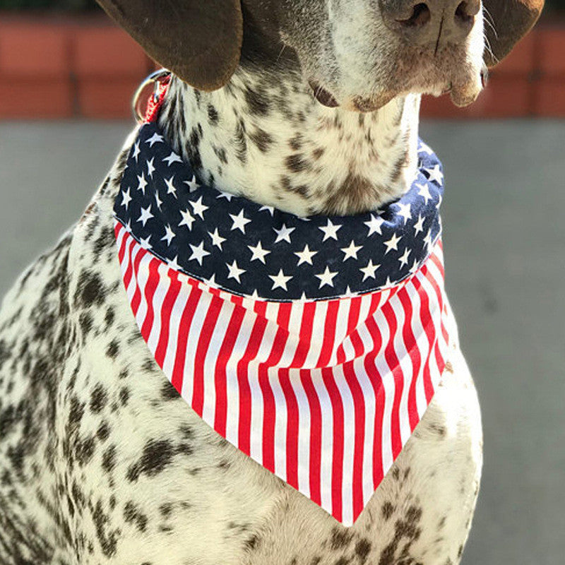 American Flag Pet Triangle Scarf and Towel for Dogs