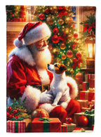 Jack Russell Terrier and Santa Claus Garden Flag