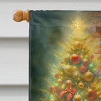 Airedale Terrier and Santa Claus House Flag