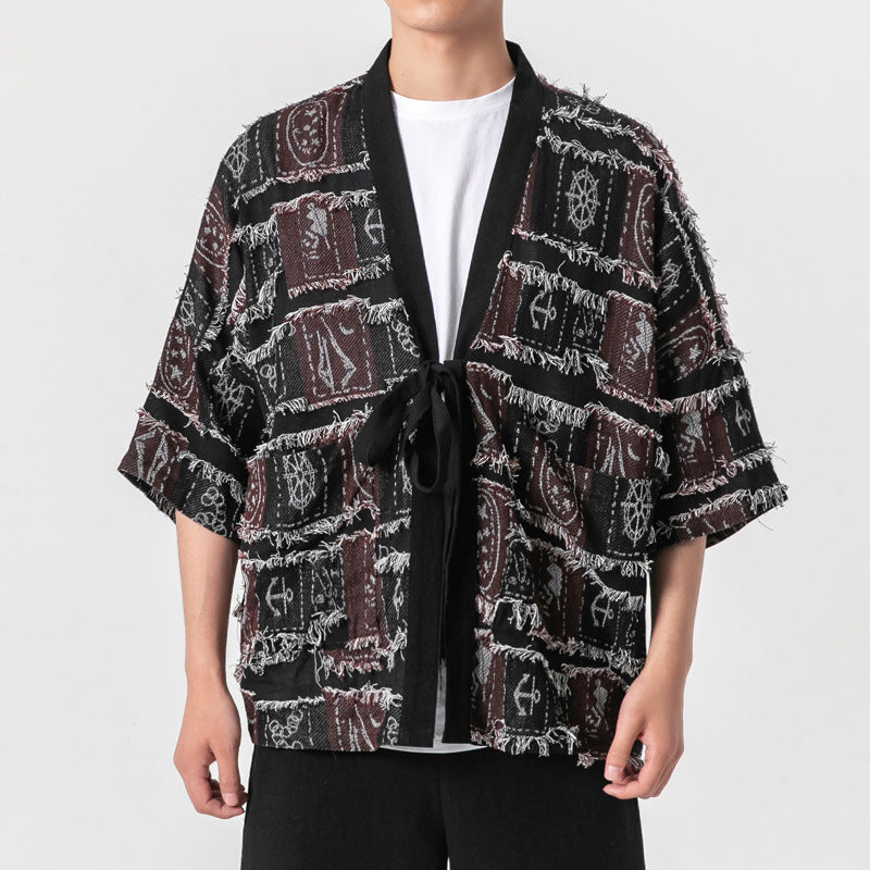 Chinese Style Men's Knitted Retro Cardigan Top