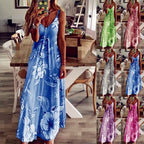 New European and American Floral Maxi Dress