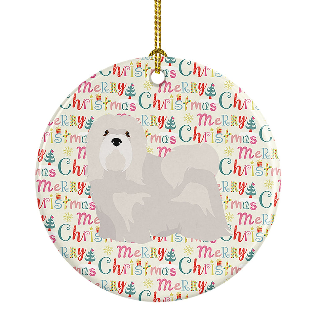 Lhasa Apso #2 Merry Christmas Ceramic Ornament