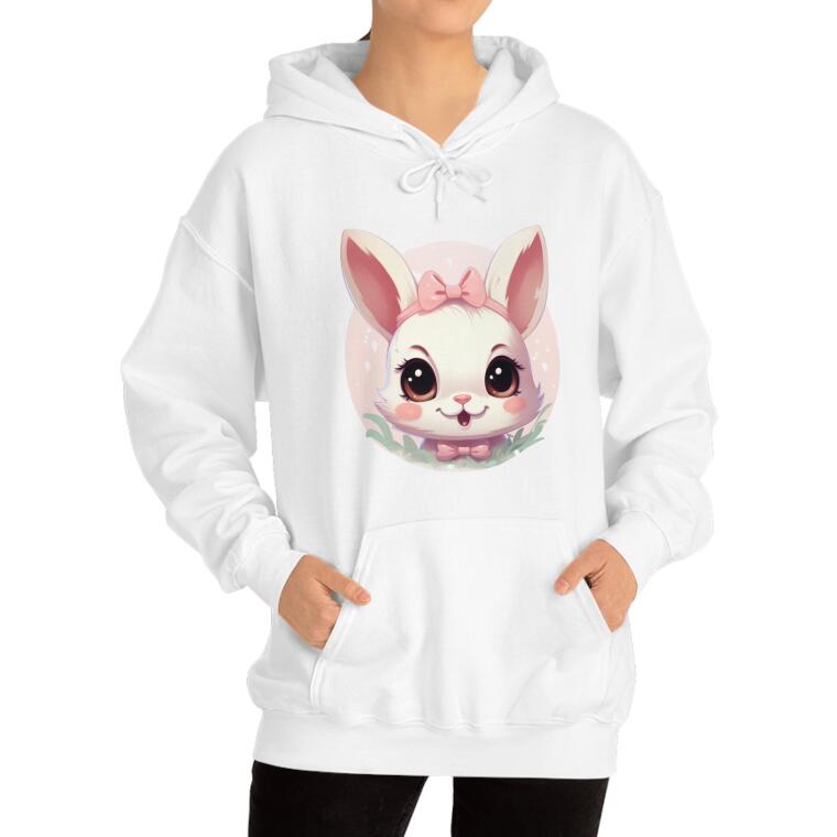 Rabbit Print Velvet Hooded Sweater (European & American)