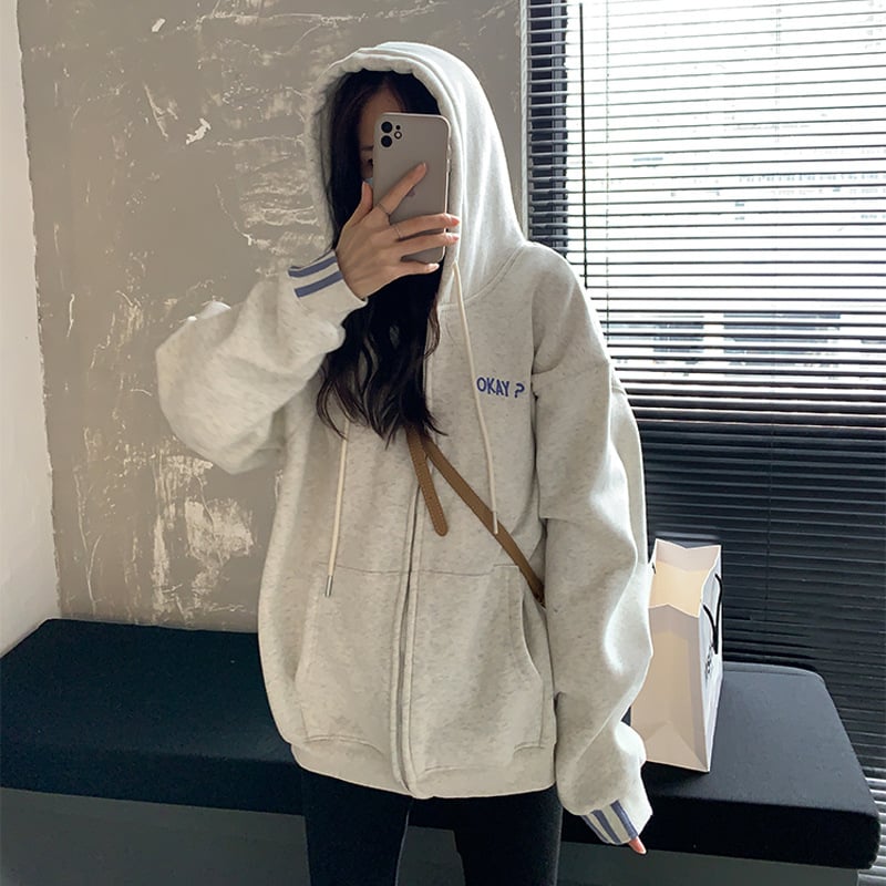 Autumn Zipper Hooded Thin Coat Sweater