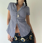 Plaid Button-Up Slim Fit Cardigan