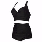 Plus Size High Waist Retro Women's Swimsuit Bikini