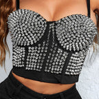 Gothic Cone Detail Sexy Corset Top for Women