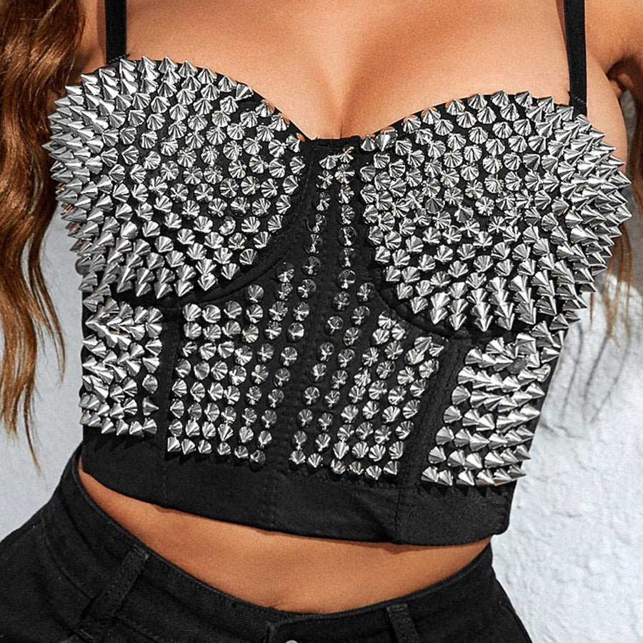 Gothic Cone Detail Sexy Corset Top for Women