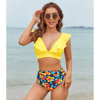 2022 High Waist Bikini with Flounce Swimwear
