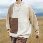 Men's Color Block Stitching Design Knitwear Sweater