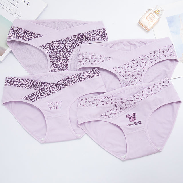 4-Piece Set Women's Cotton Low Waist Maternity Panties