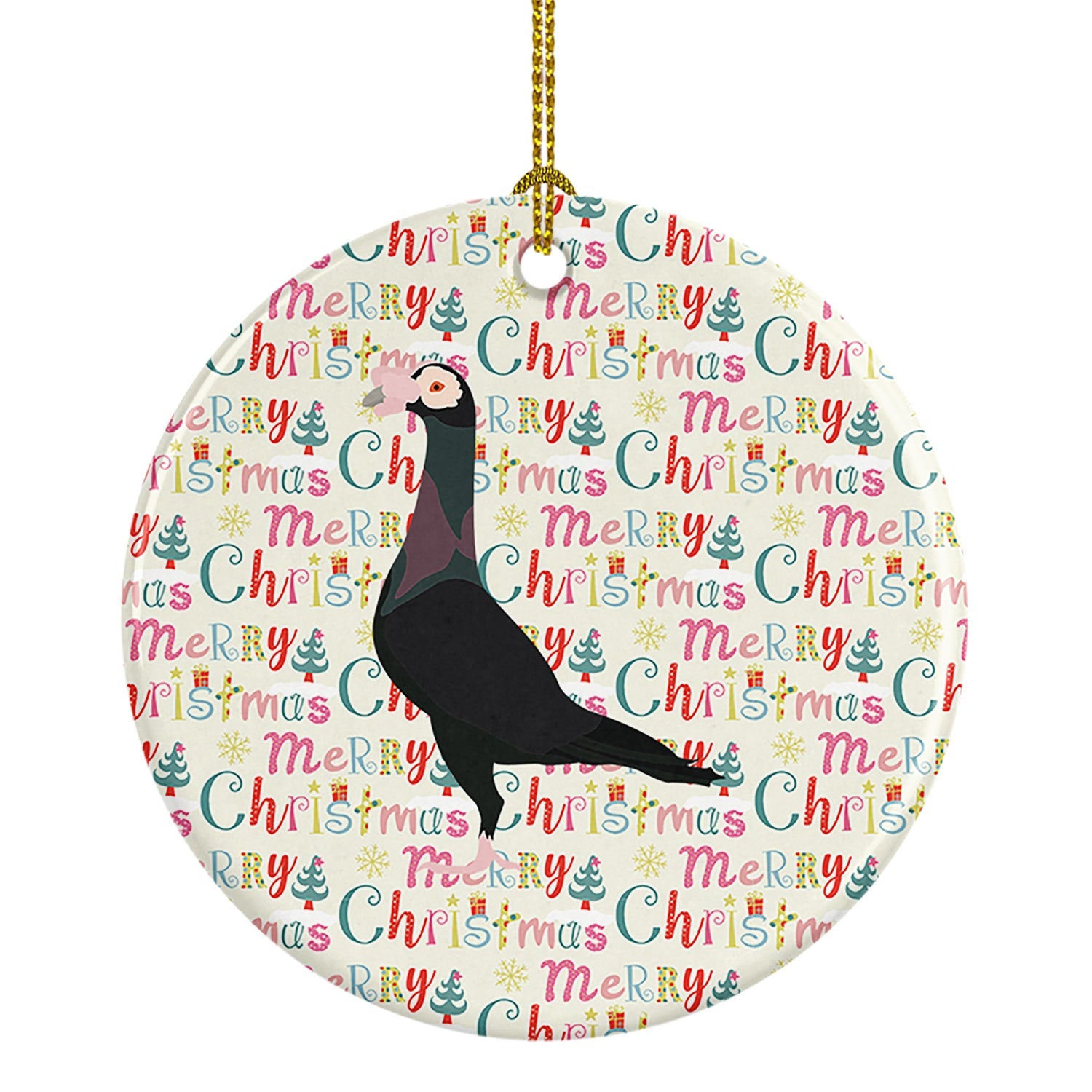 English Carrier Pigeon Christmas Ceramic Ornament