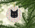 Chantilly Tiffany Cat Christmas Ceramic Ornament