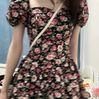 Ronje Daisy Floral Chiffon Dress with Cutout Waist