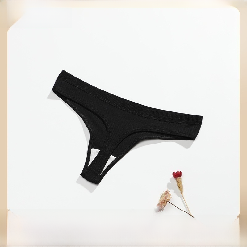 Pure Cotton Women's T-Back Panties - Fashionable Solid Color