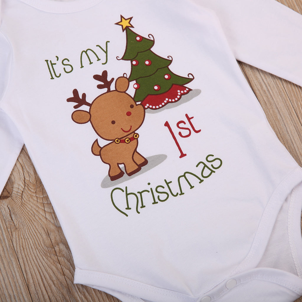 It's My 1st Christmas Reindeer Baby Bodysuit