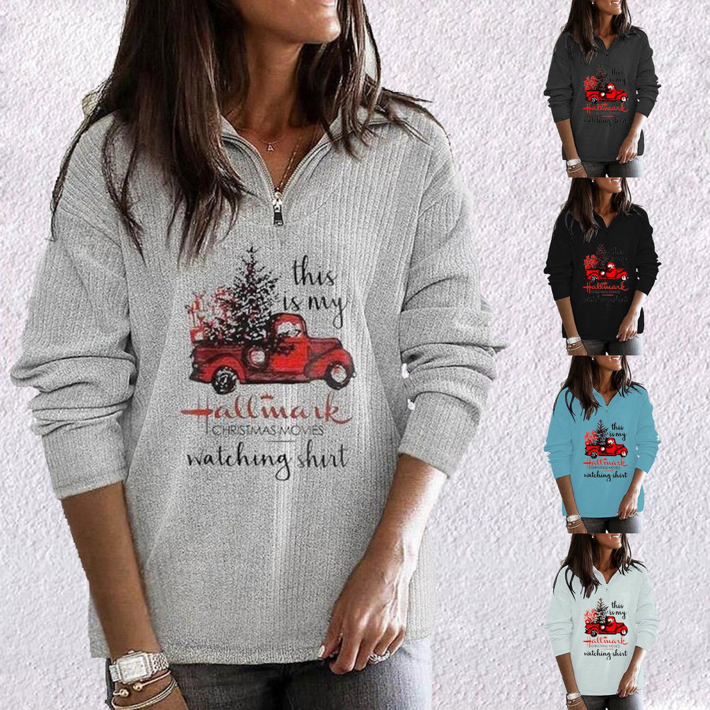 Cashmere Loose Women's Sweater with Zipper Collar