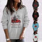 Cashmere Loose Women's Sweater with Zipper Collar