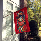 Tibetan Spaniel Holiday Christmas House Flag