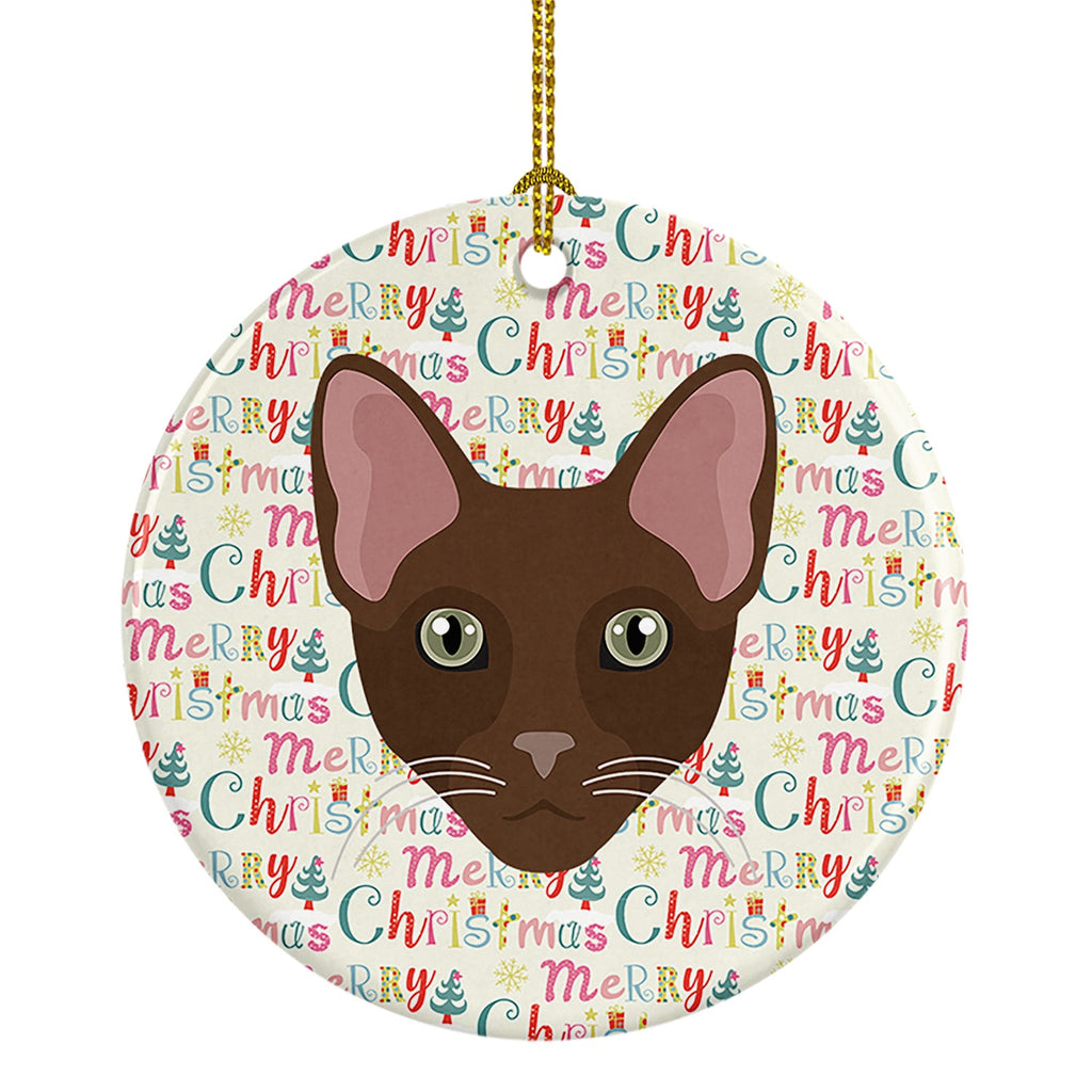 Havana Brown Cat Christmas Ceramic Ornament