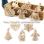Christmas DIY Snowflake Wooden Pendant for Crafting