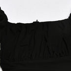 Fashionable Sheer Mesh Princess Sleeve Bodysuit for Women
