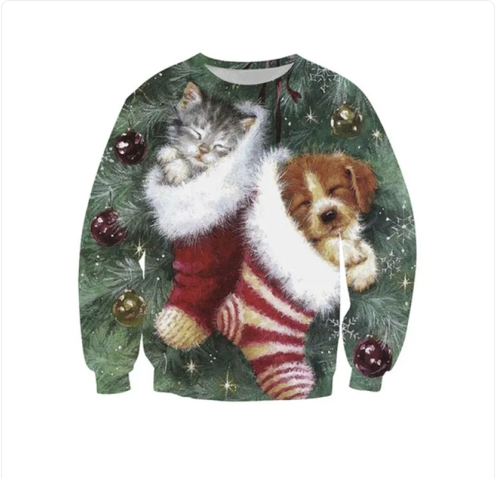 Christmas Print Crew Neck Sweatshirt | Streetwear | Faith Streetwear