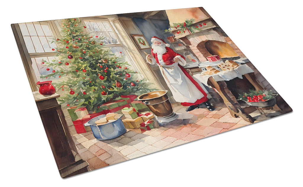Cookies with Santa Claus Glass Cutting Board