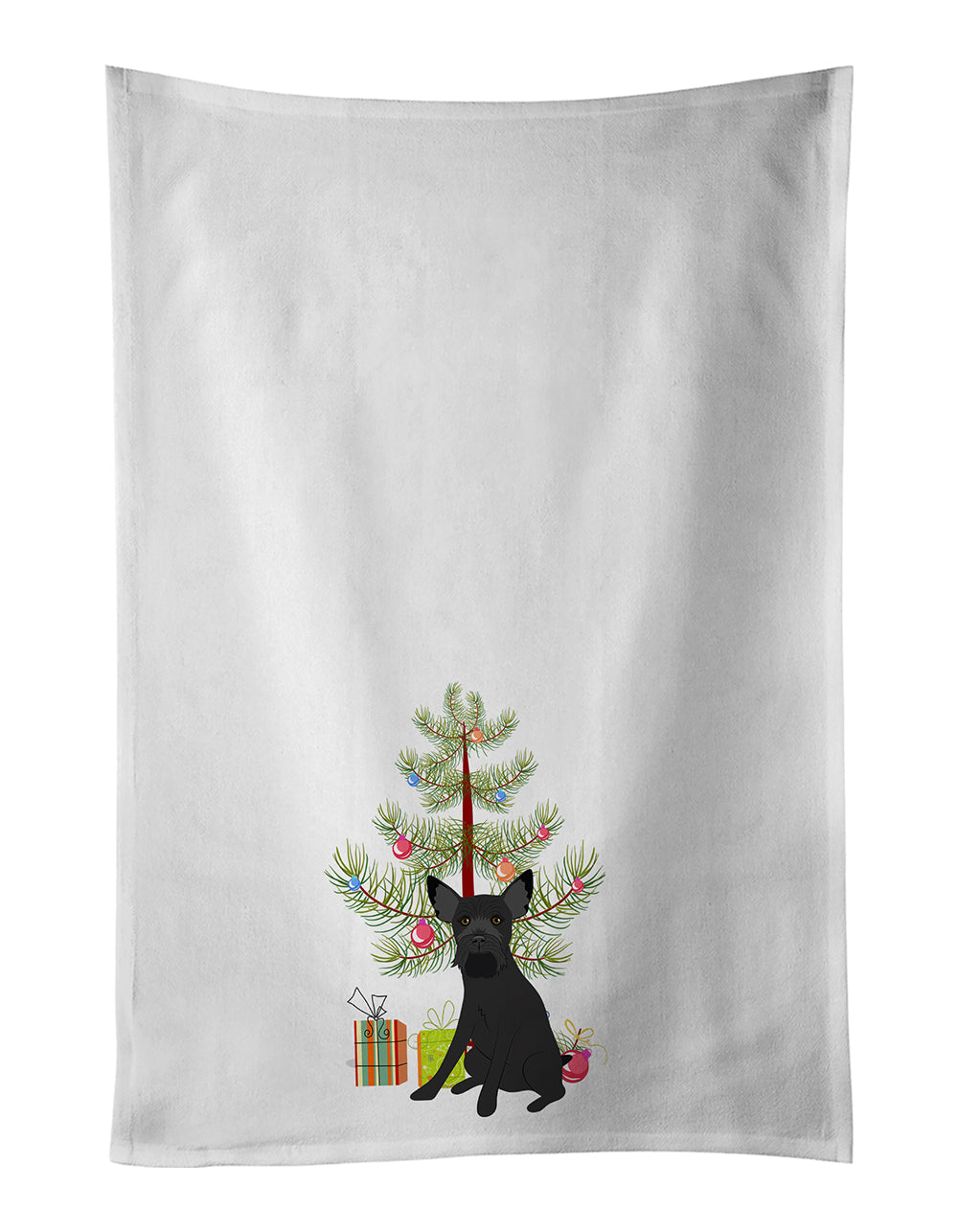 Schnauzer Black #2 Christmas Kitchen Towel Set of 2