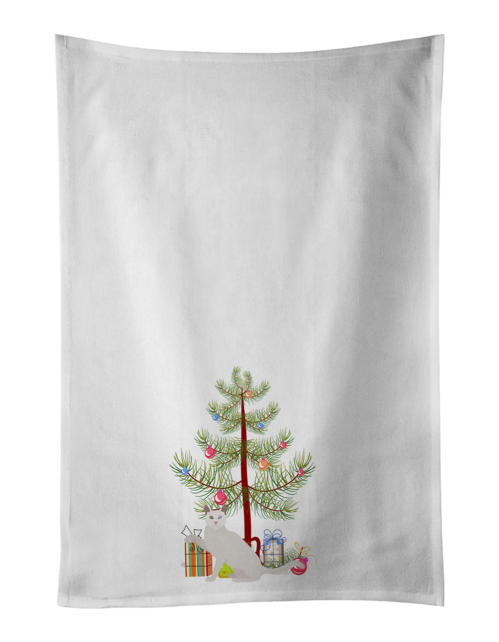 Khao Manee Cat Christmas Kitchen Towel Set of 2