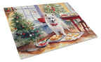American Eskimo Christmas Cookies Glass Cutting Board