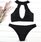 Two-Piece Halter Cutout Bikini