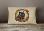 Chow Chow Christmas Flowers Throw Pillow