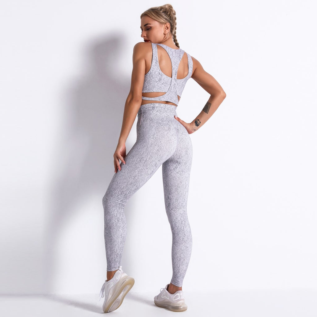 Seamless Hollow Peach Butt Yoga Pants & Bra Set