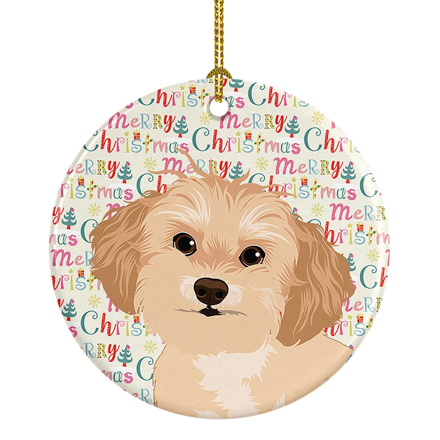 Shih-Tzu Gold #1 Christmas Ceramic Ornament