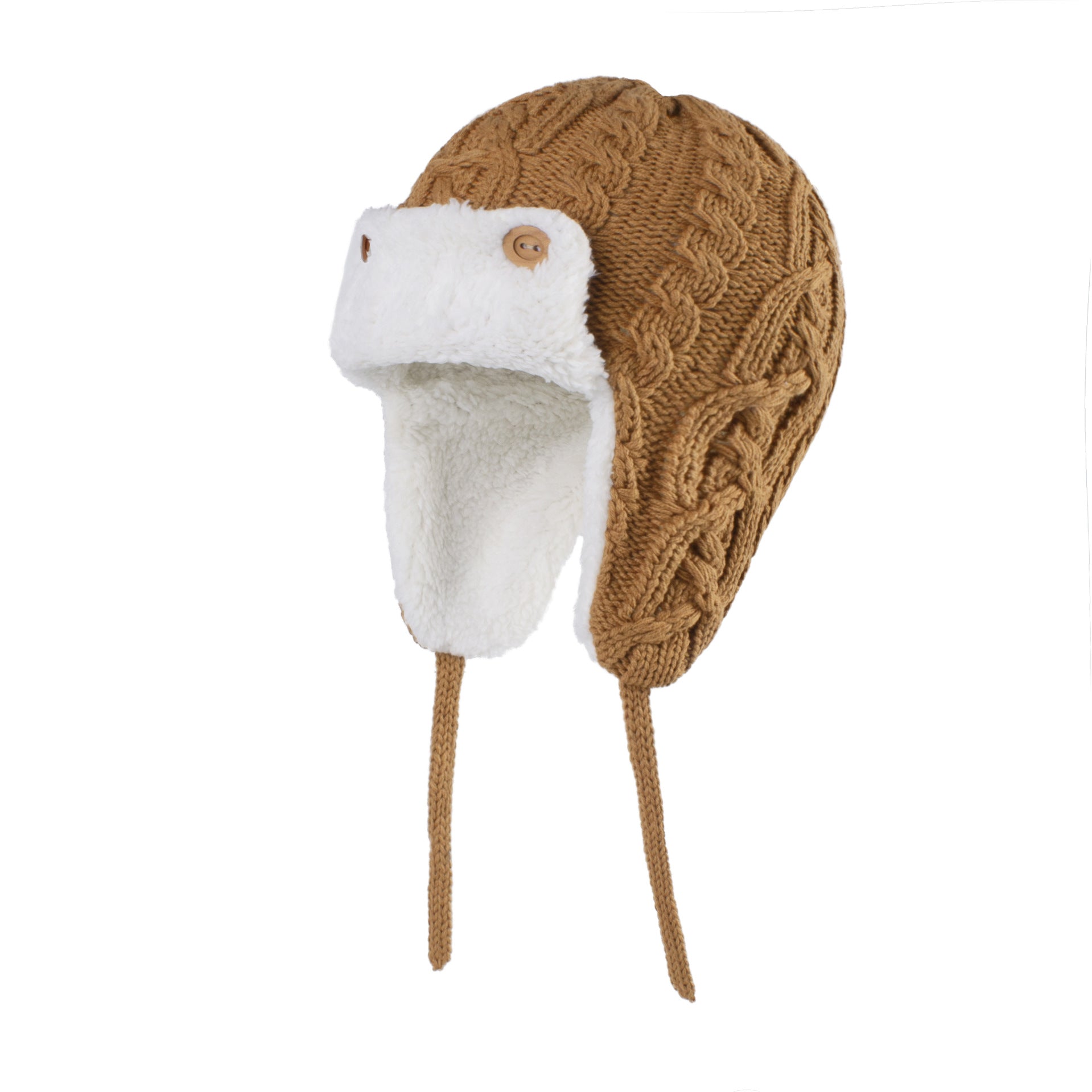 Children's Winter Knit Hat with Fleece Lining (One Piece)