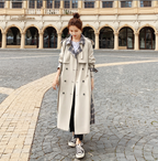 Two-Piece Plaid Skirt and Short Trench Coat Set