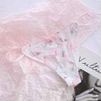 Translucent Strawberry Cherry Low Waist Women's Panties