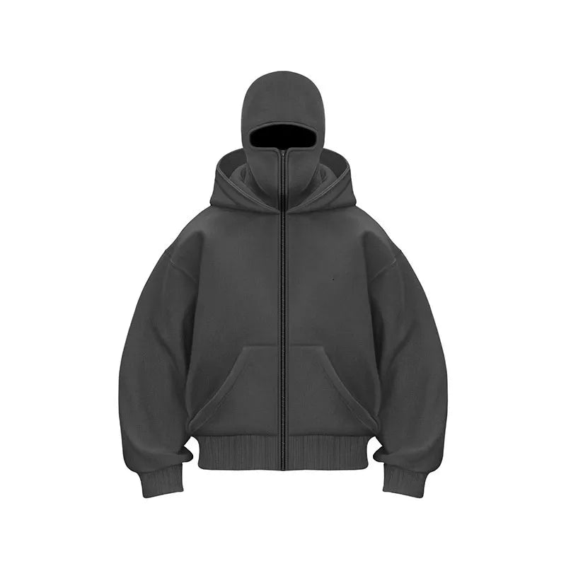 Fleece-lined Double Hood Unique Design Hooded Sweater