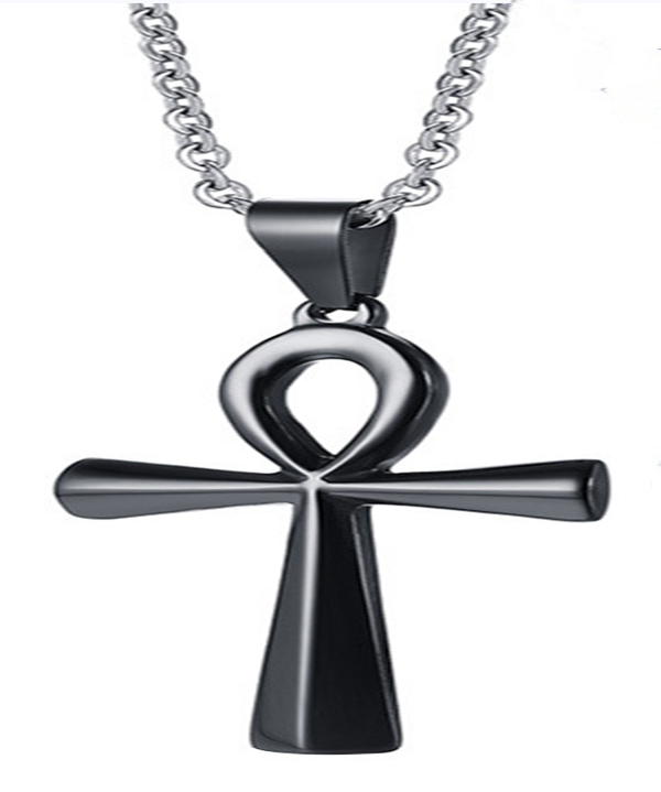 Gold and Steel Ankh Pendant