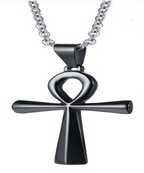 Gold and Steel Ankh Pendant