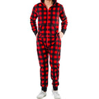 Christmas Snowman Striped Print Family Pajama Jumpsuit