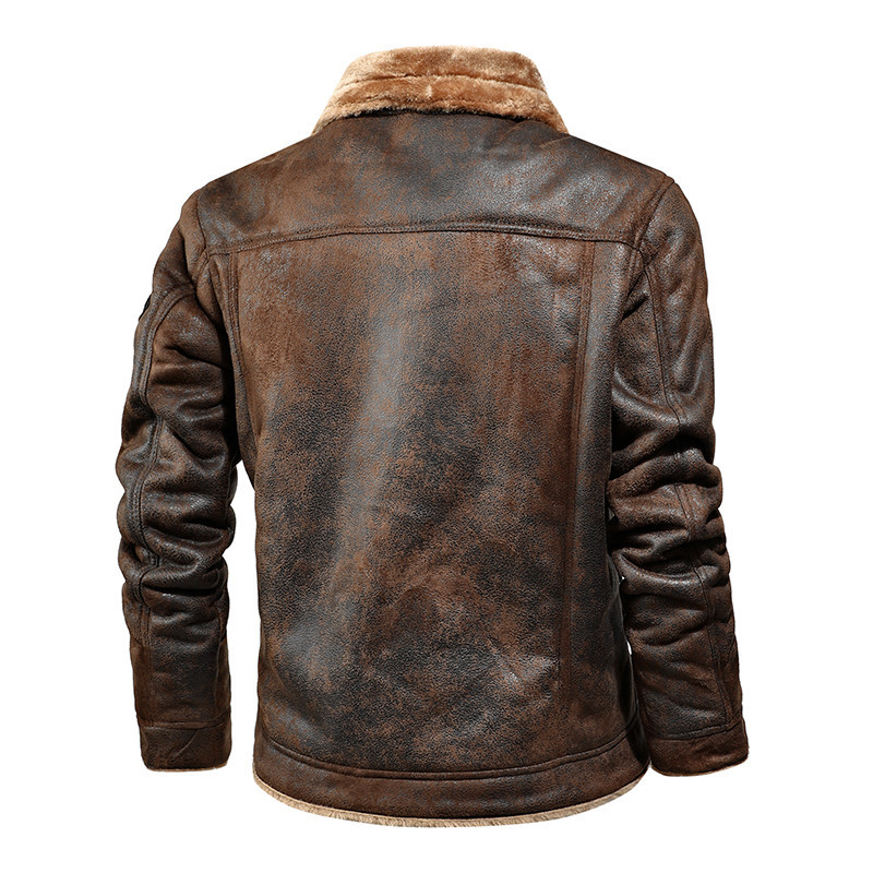 Single-Breasted Lapel Coat with Faux Fur Trim & Side Seam Pockets