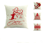 Christmas Pillow Cover with Reindeer and Santa Design