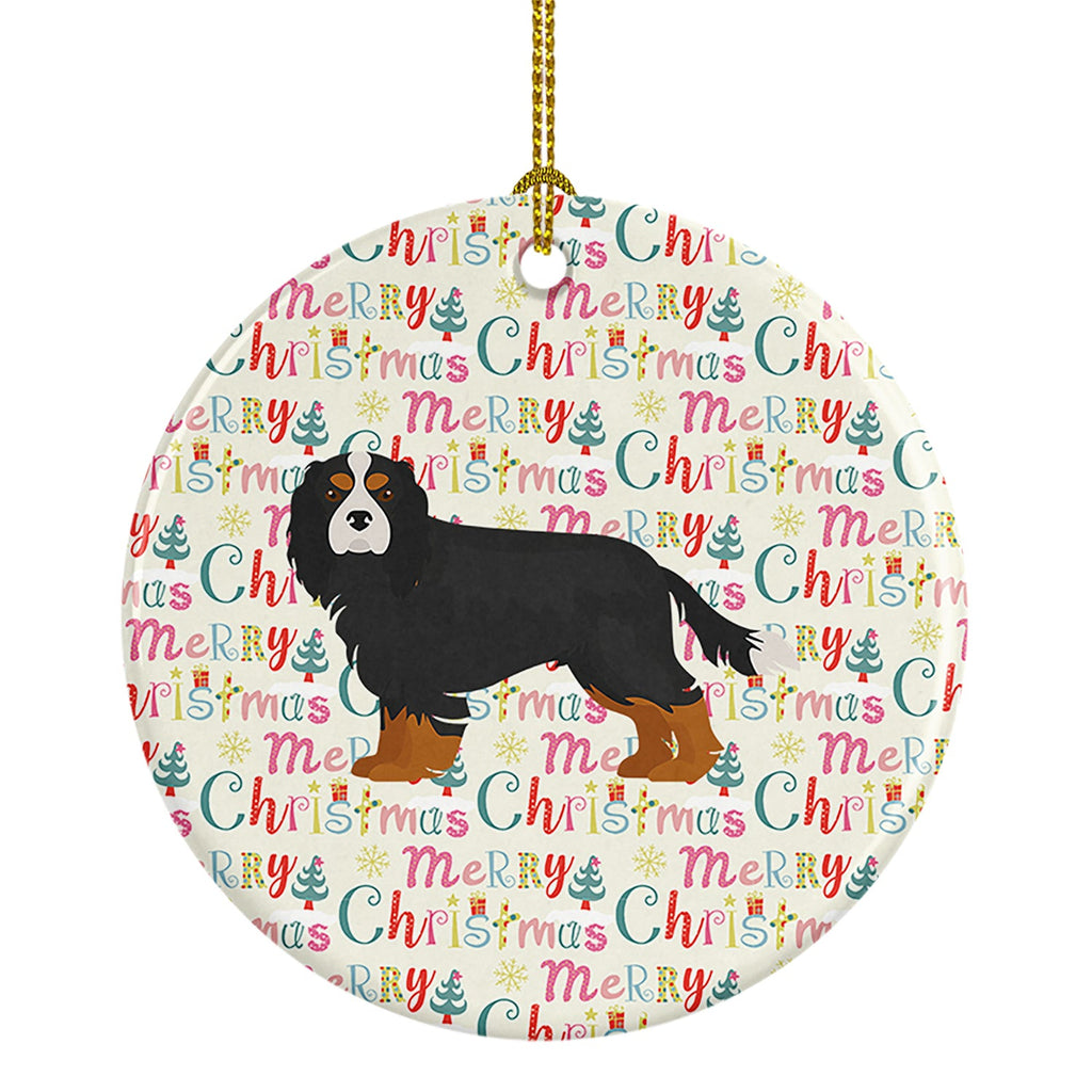 Cavalier King Charles Spaniel Merry Christmas Ceramic Ornament