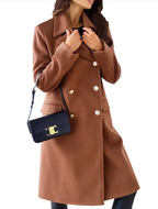 Women's New Simple Long Sleeve Woolen Coat