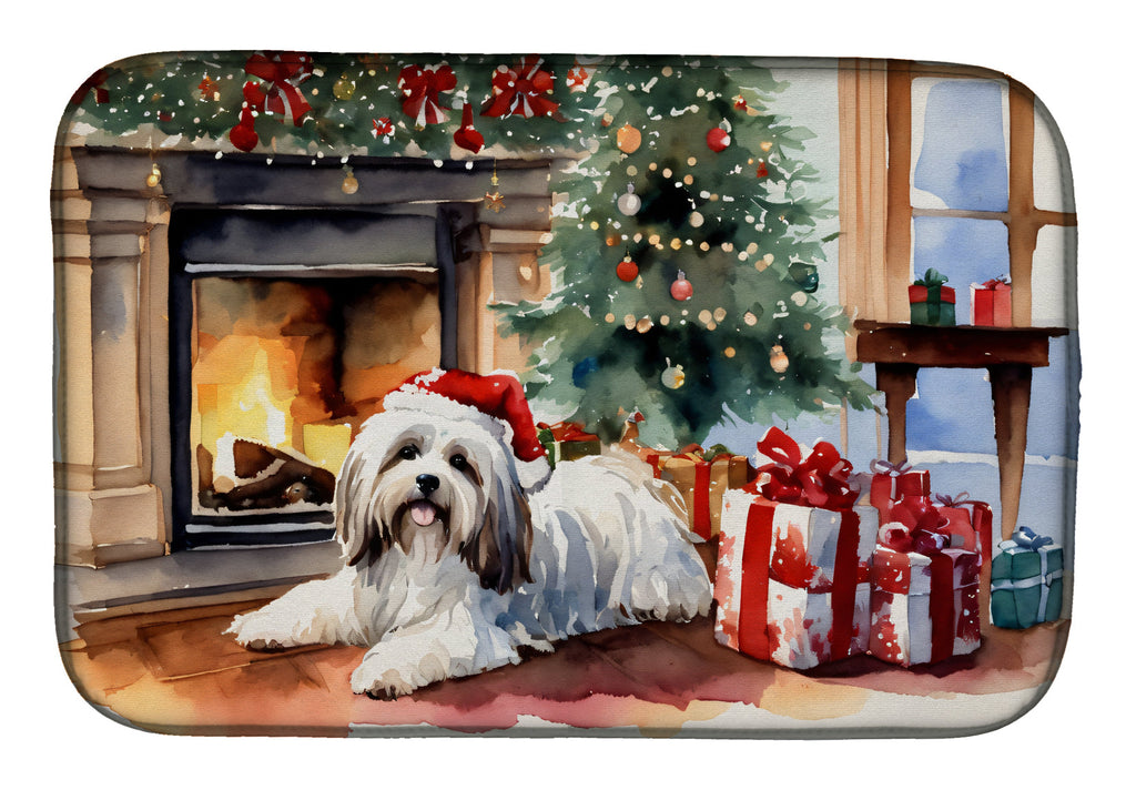 Havanese Cozy Christmas Dish Drying Mat
